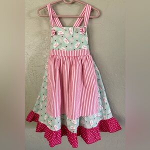 Merce Girls Apron Dress Size 6 Love Letters & Hearts AllOver Print Valentines
